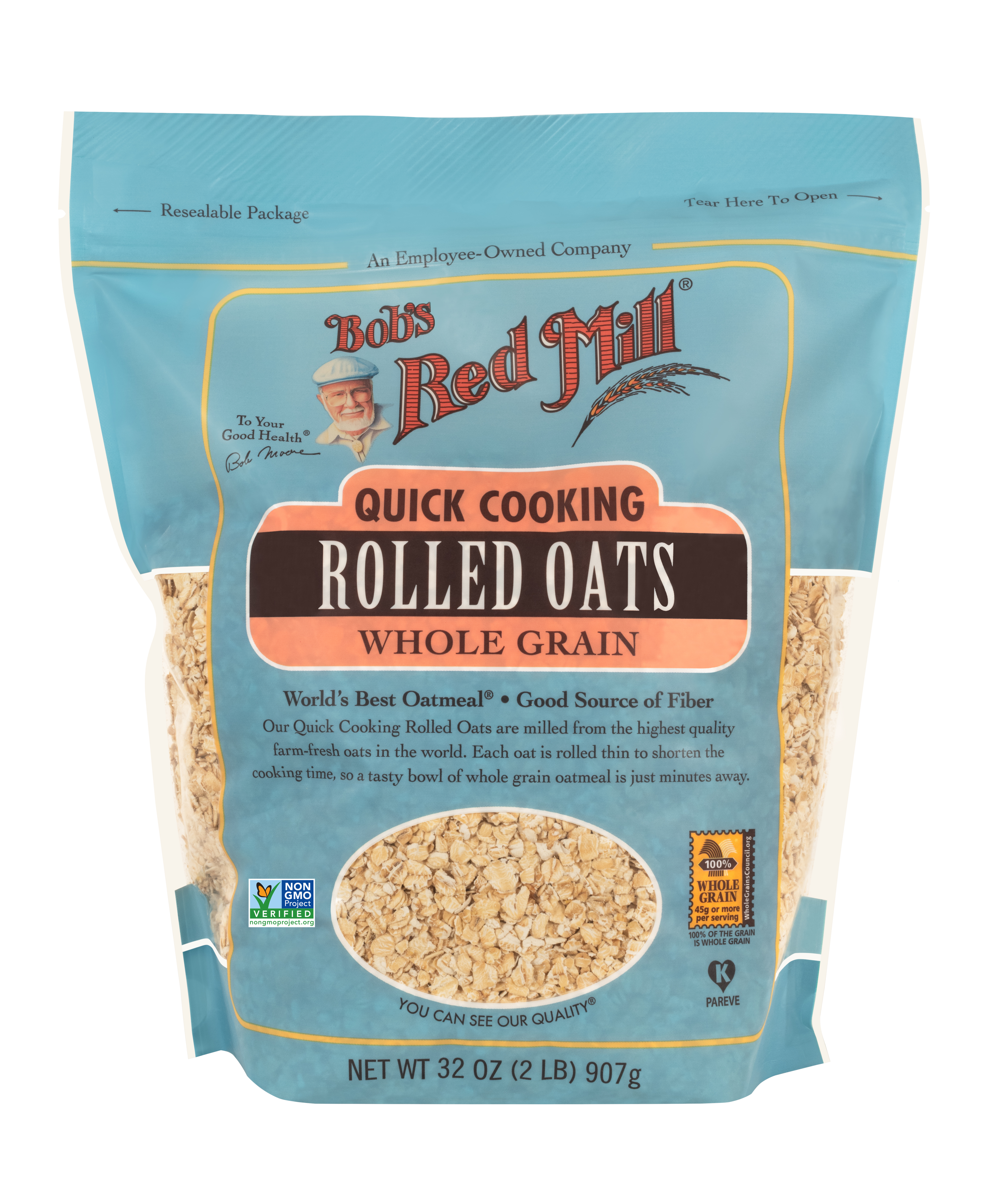 Oats Quick Cooking Rolled- front 32 oz
