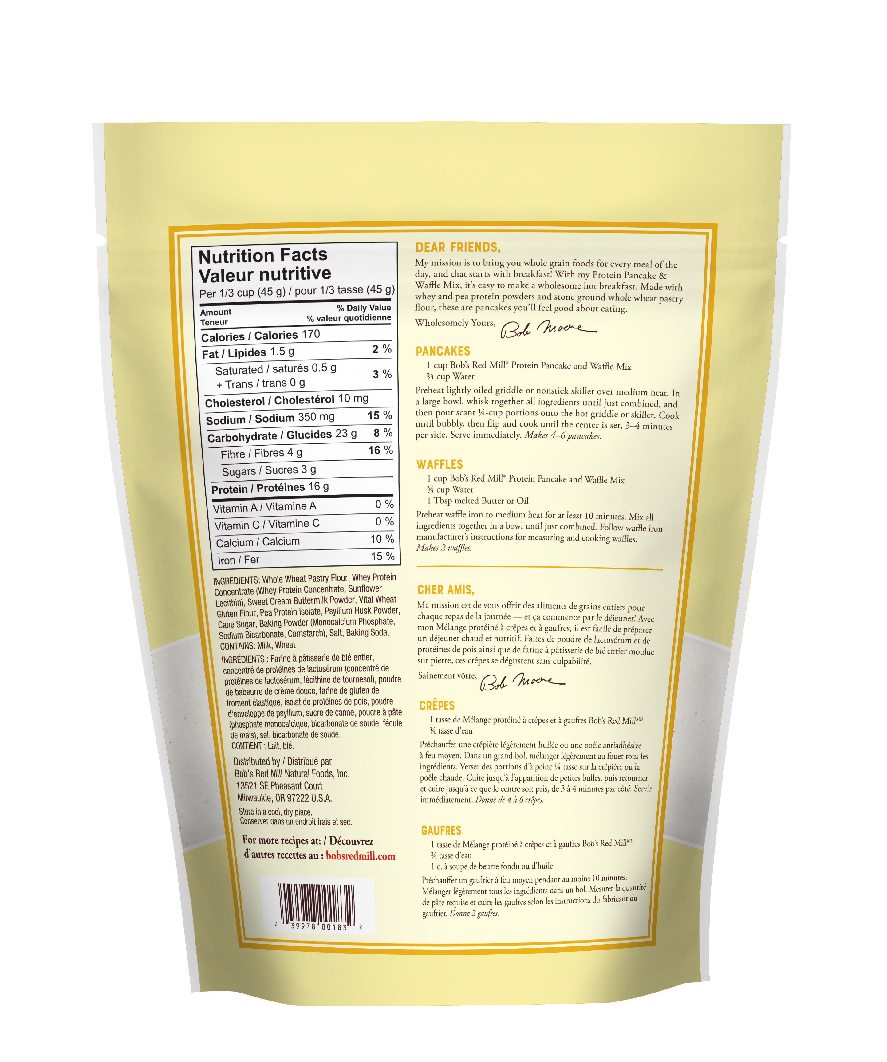 Protein Pancake Mix - Canadian - back