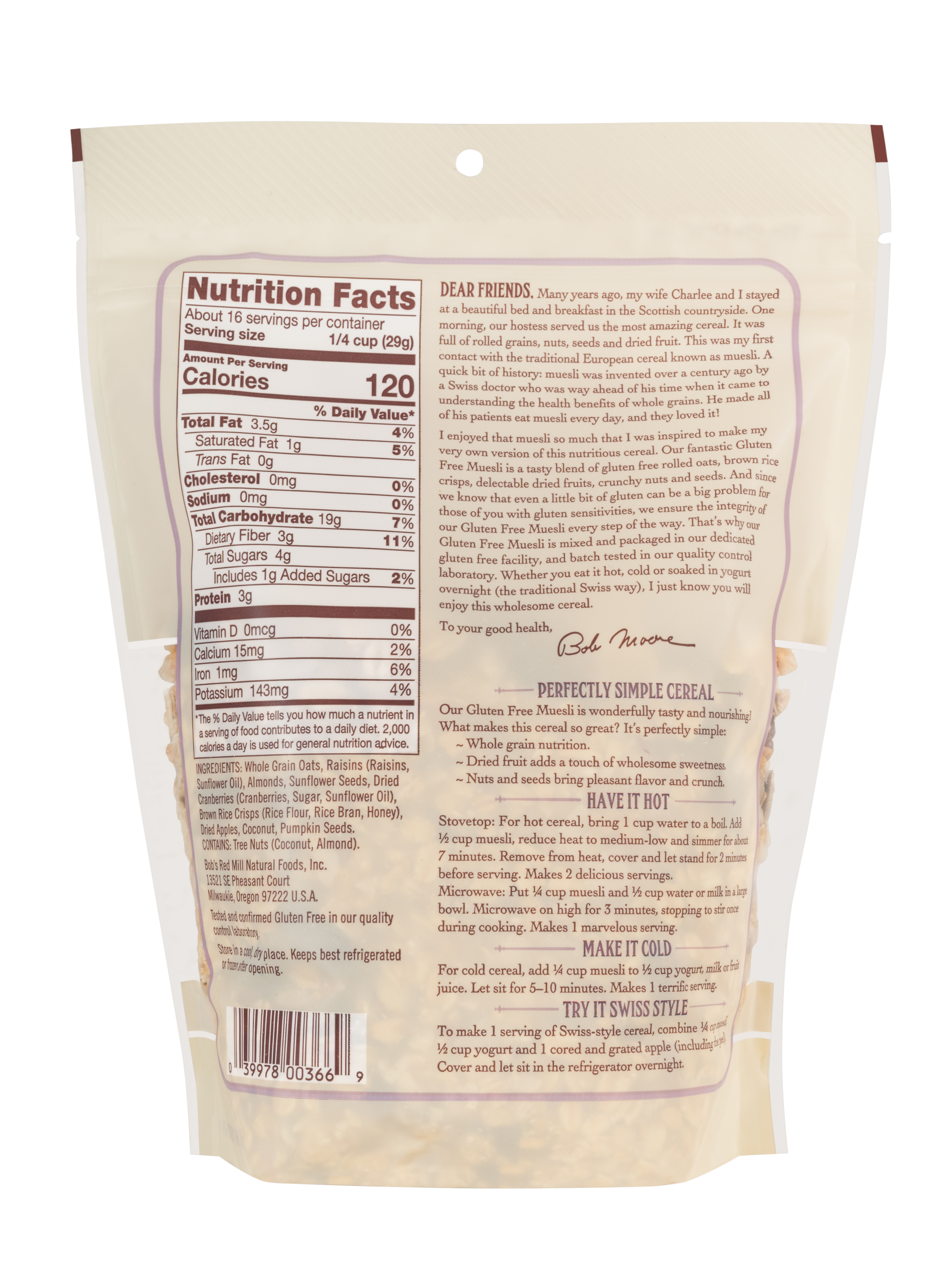 GF Muesli - back - 16 oz