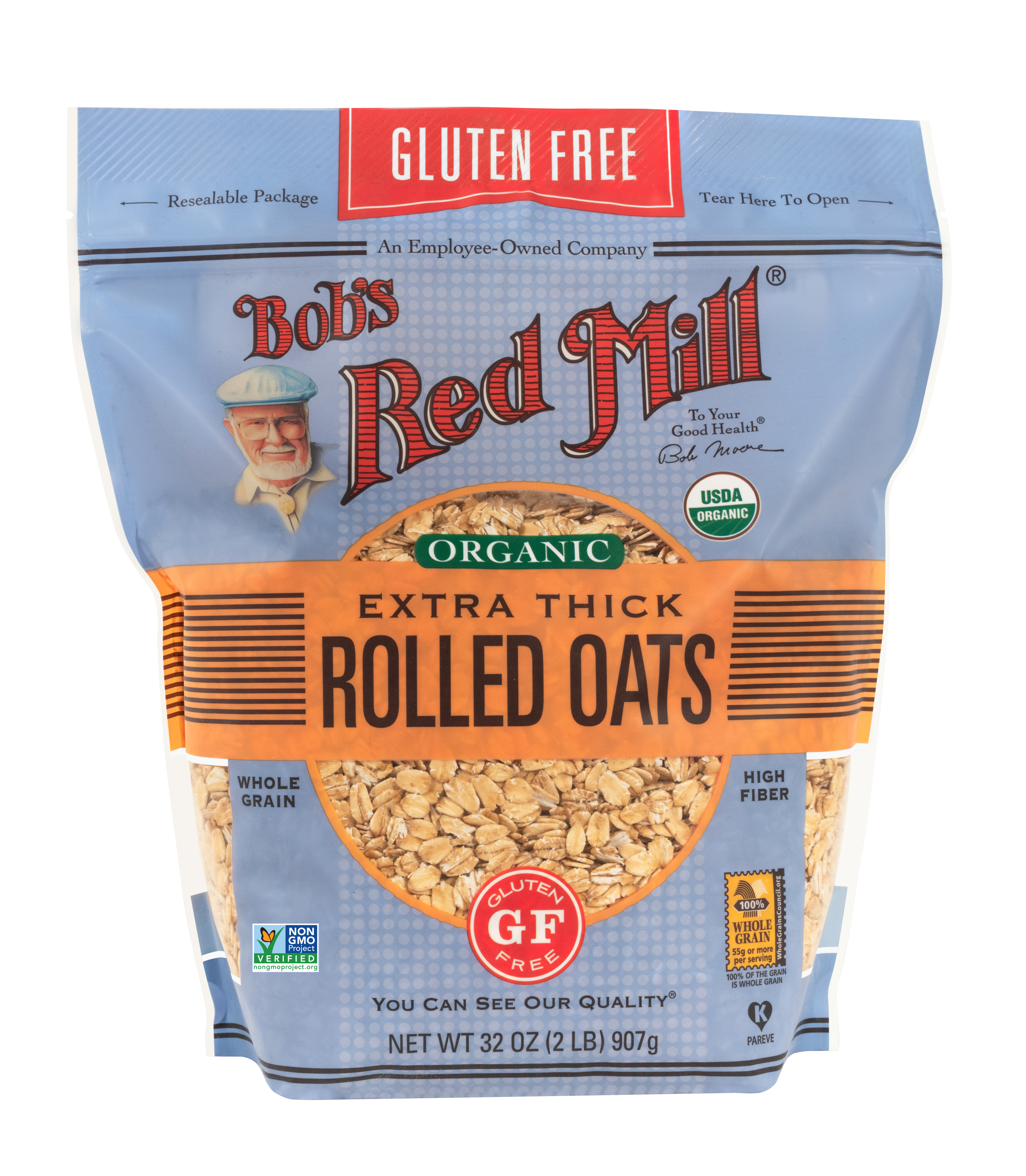 Gluten Free Organic Thick Rolled Oats- front