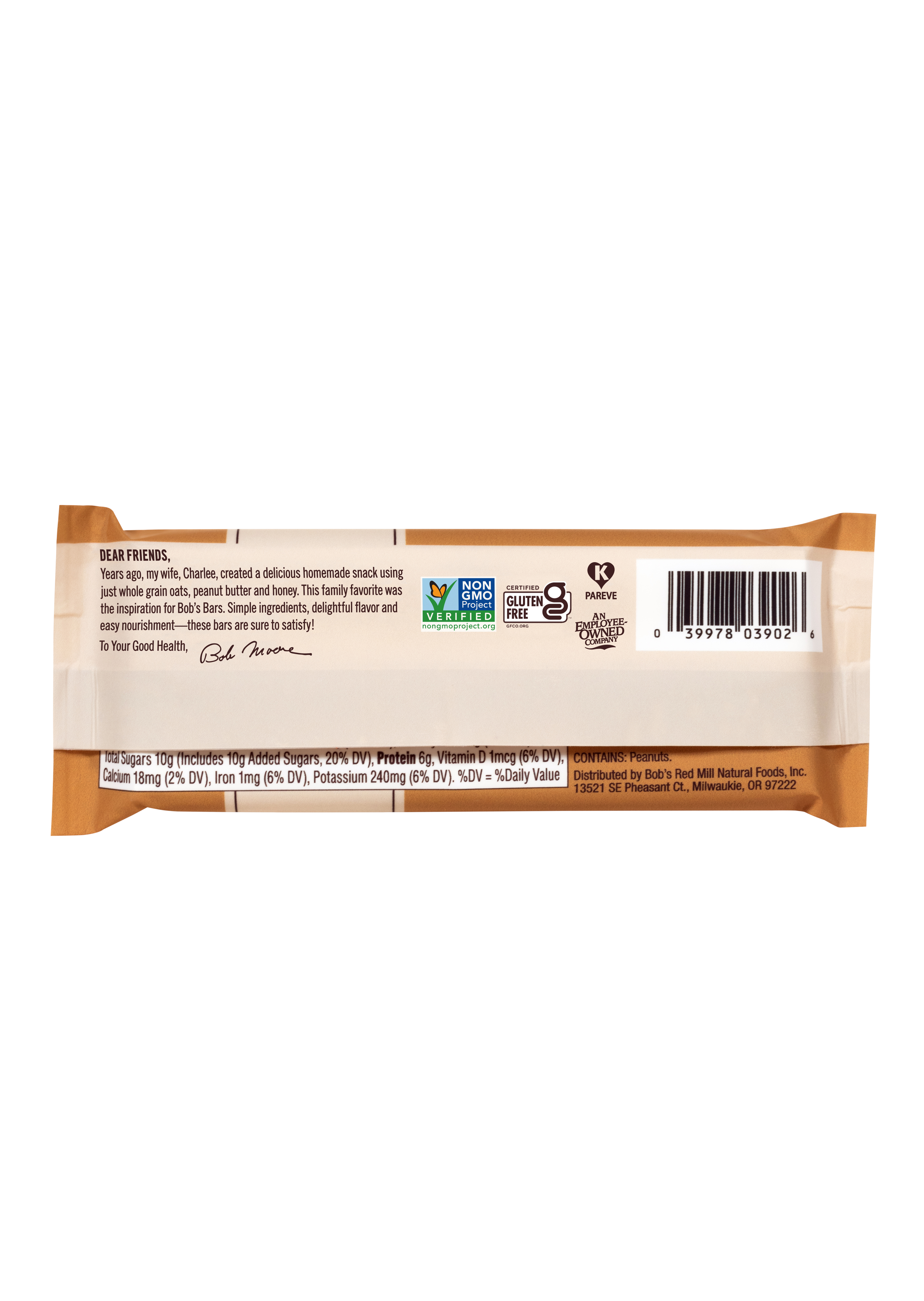 Peanut Butter Chocolate Bar - Back