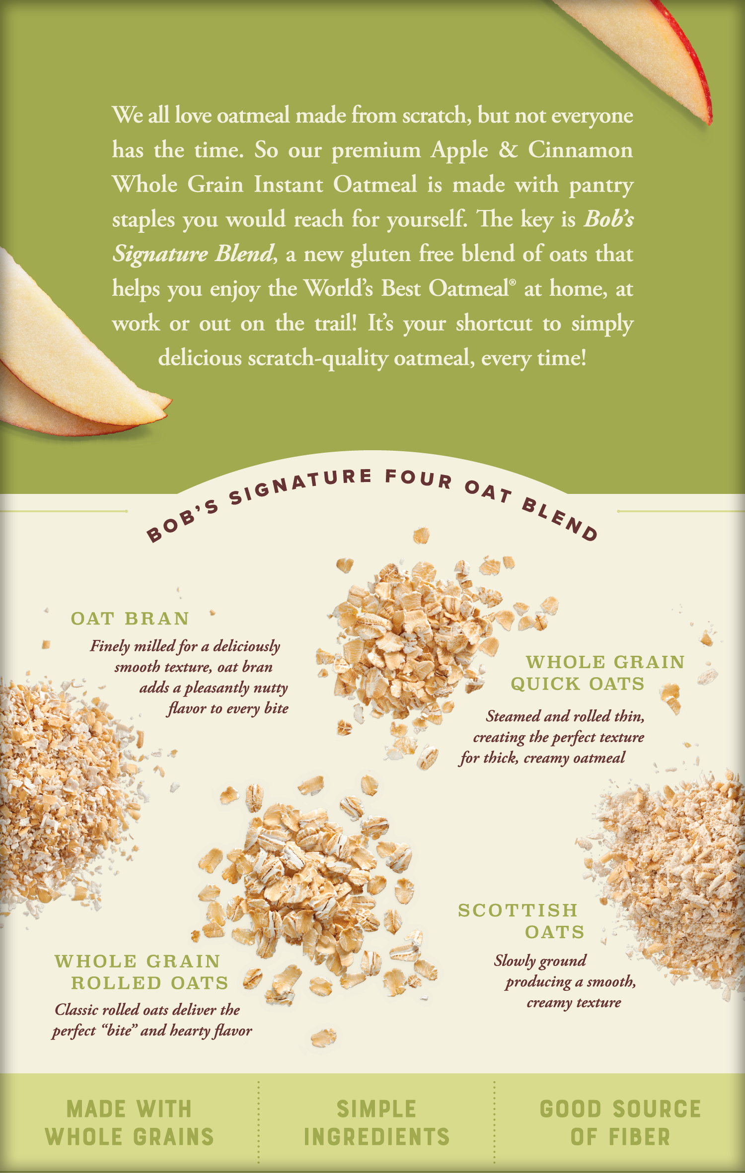 Oatmeal Packet Apple Cinnamon Back