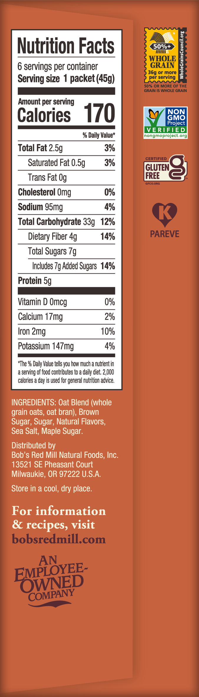 Oatmeal Packet Maple Brown Sugar Right