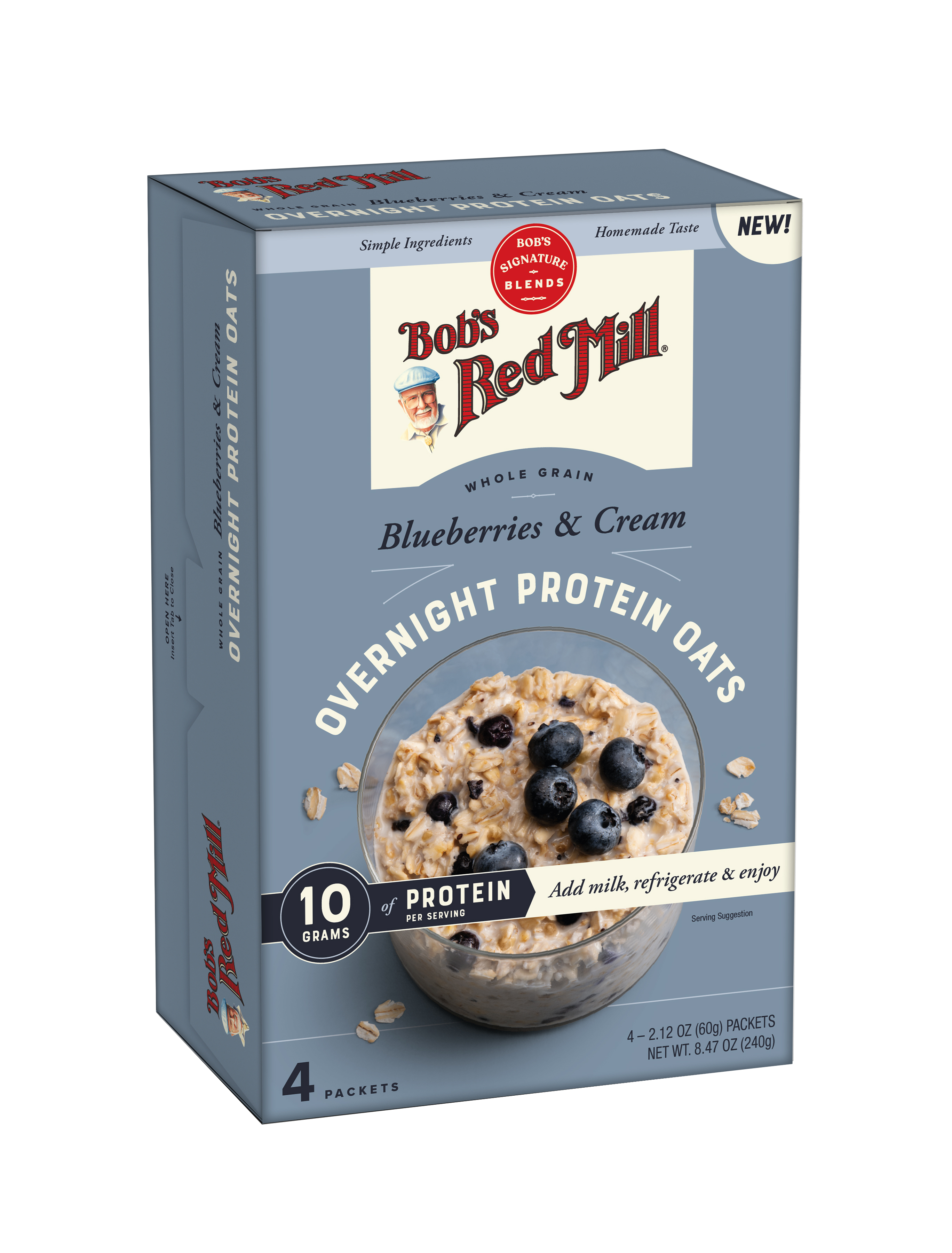 Overnight Protein Oats Blueberry Angle