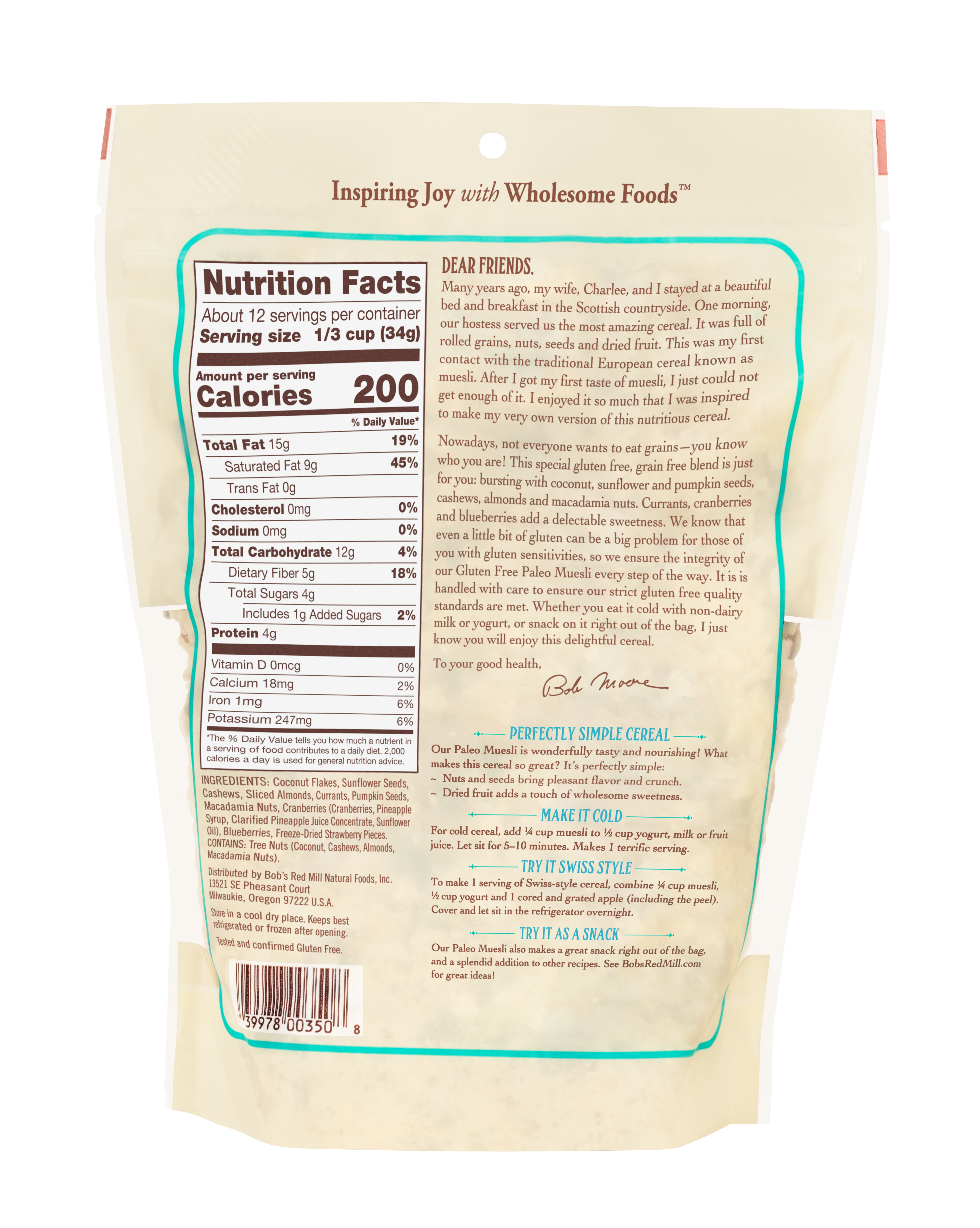 GF Paleo Style Muesli - back - 14 oz