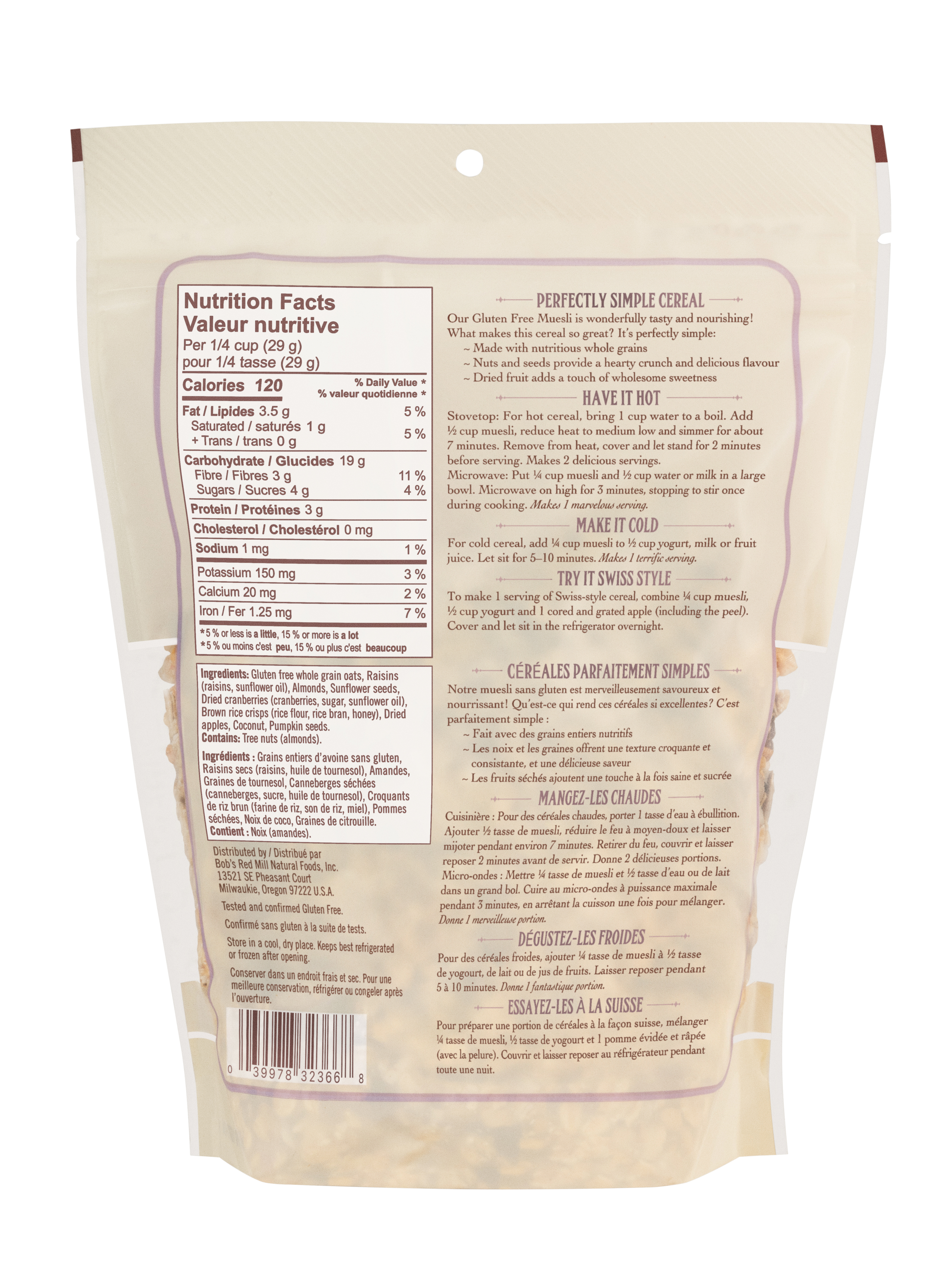 GF Muesli - 453g - Canadian - back