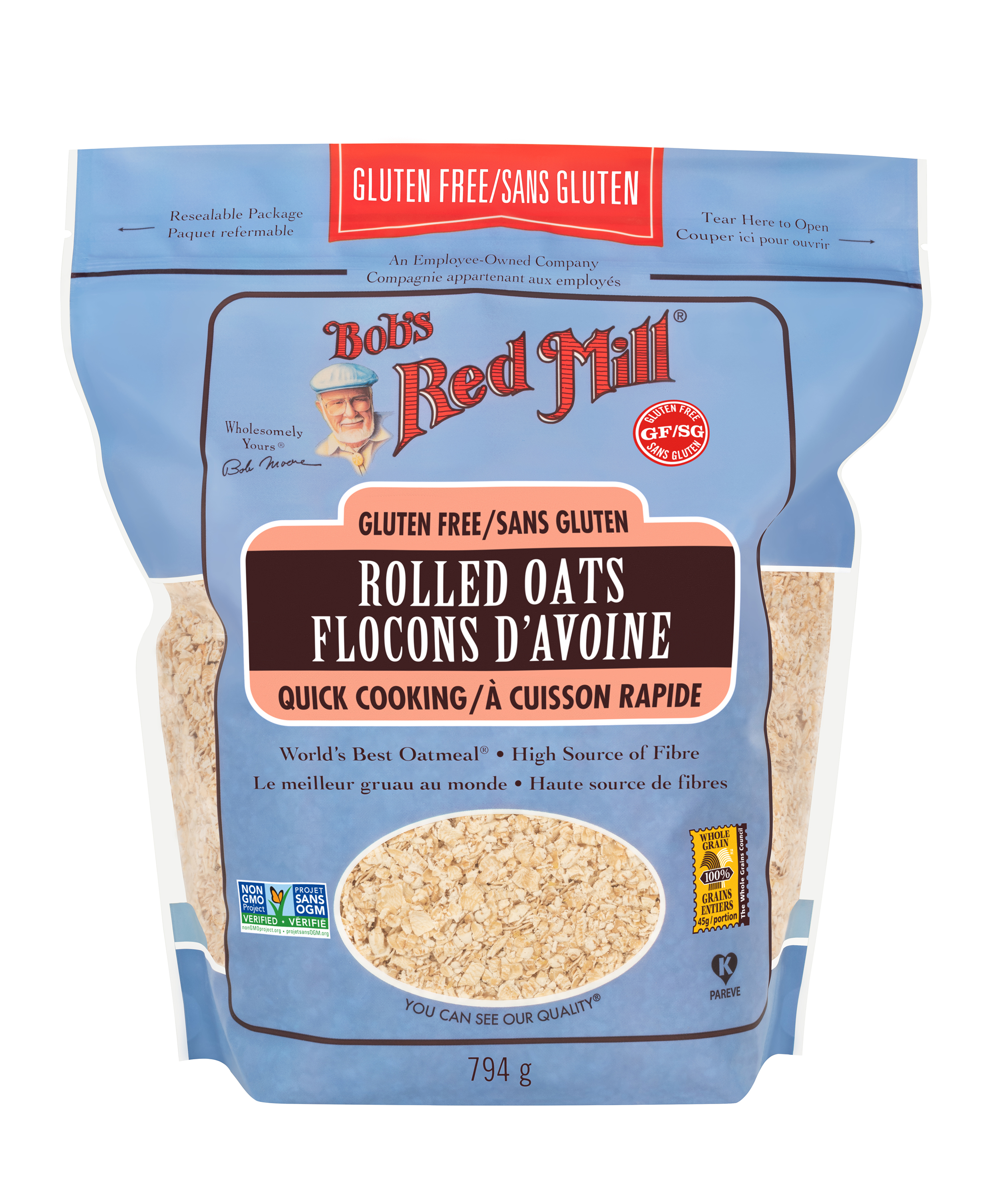 Gluten Free Quick Cooking Rolled Oats- Canadian- 794g