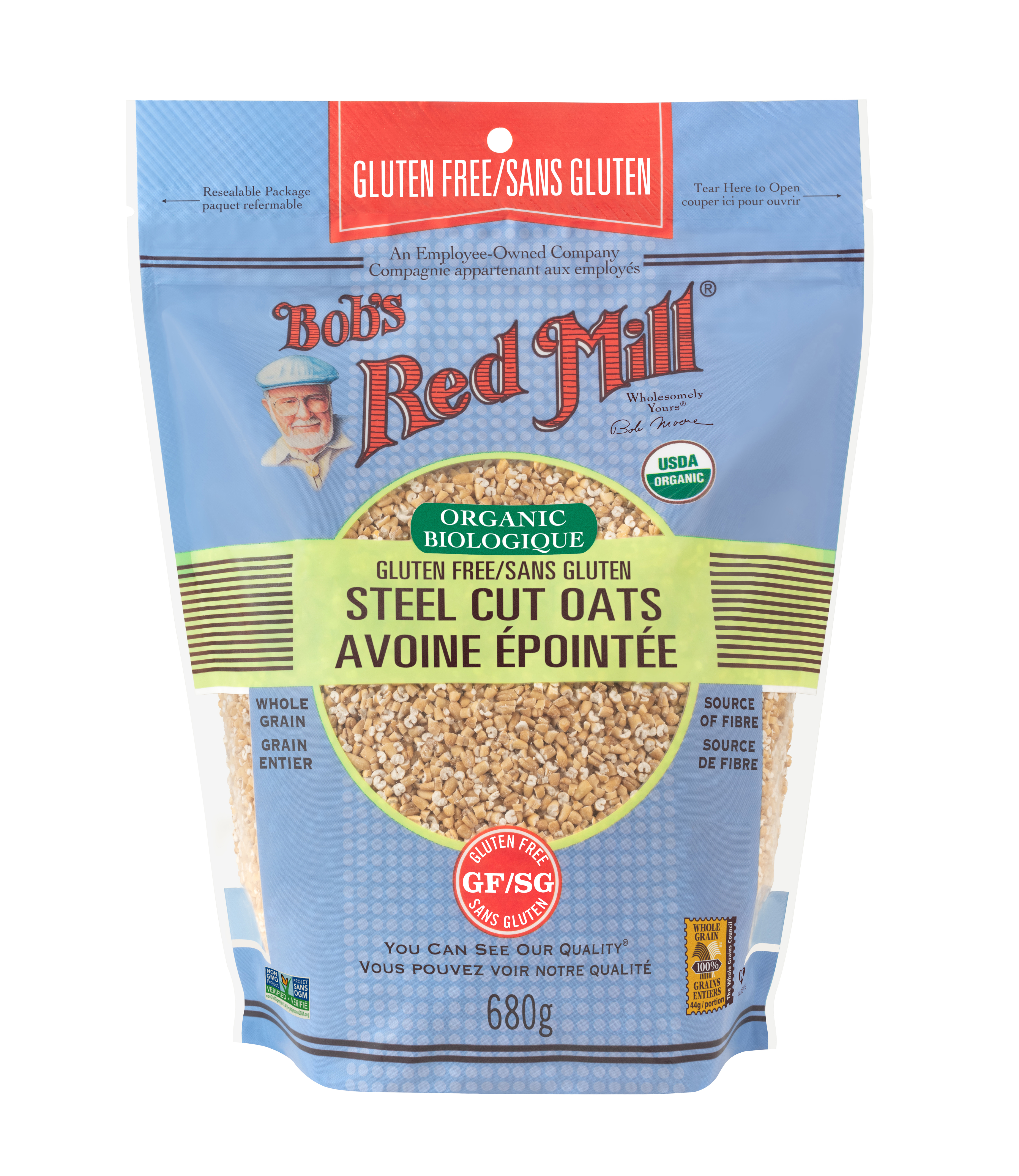 GF Organic Steel Cut Oats- Canadian 680g front