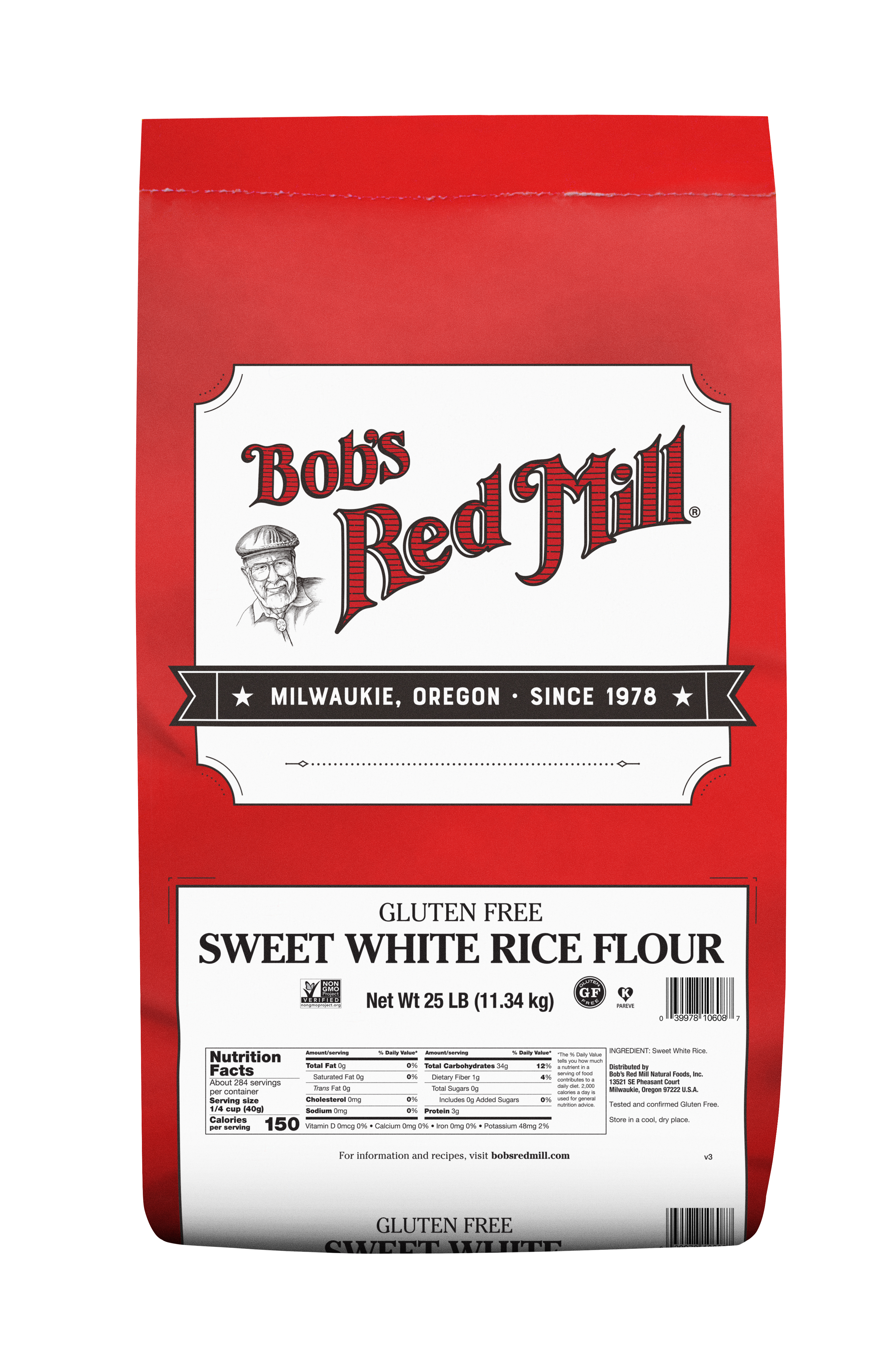 Sweet White Rice Flour - 25 lbs