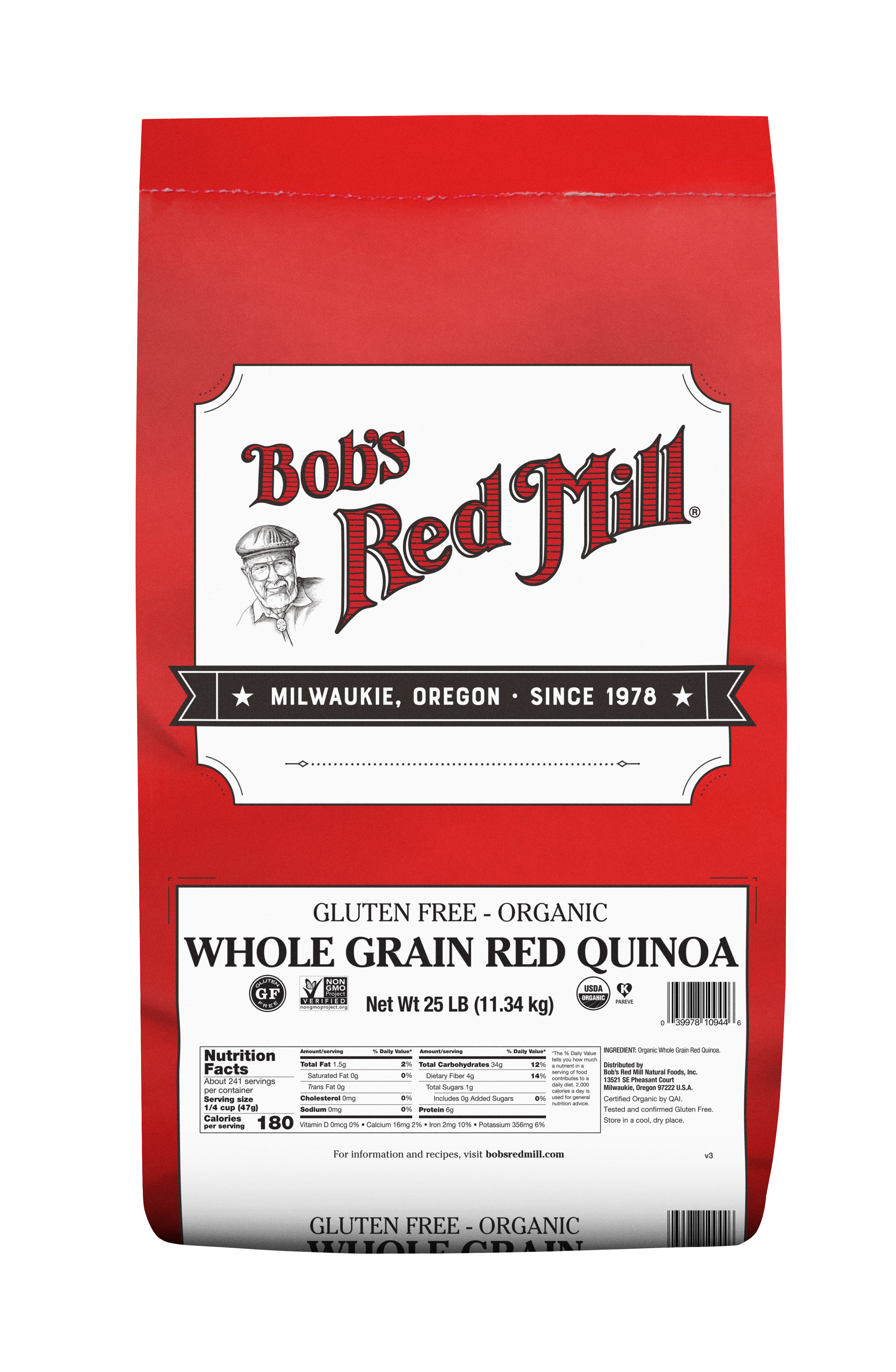 Organic Red Quinoa - 25 lbs