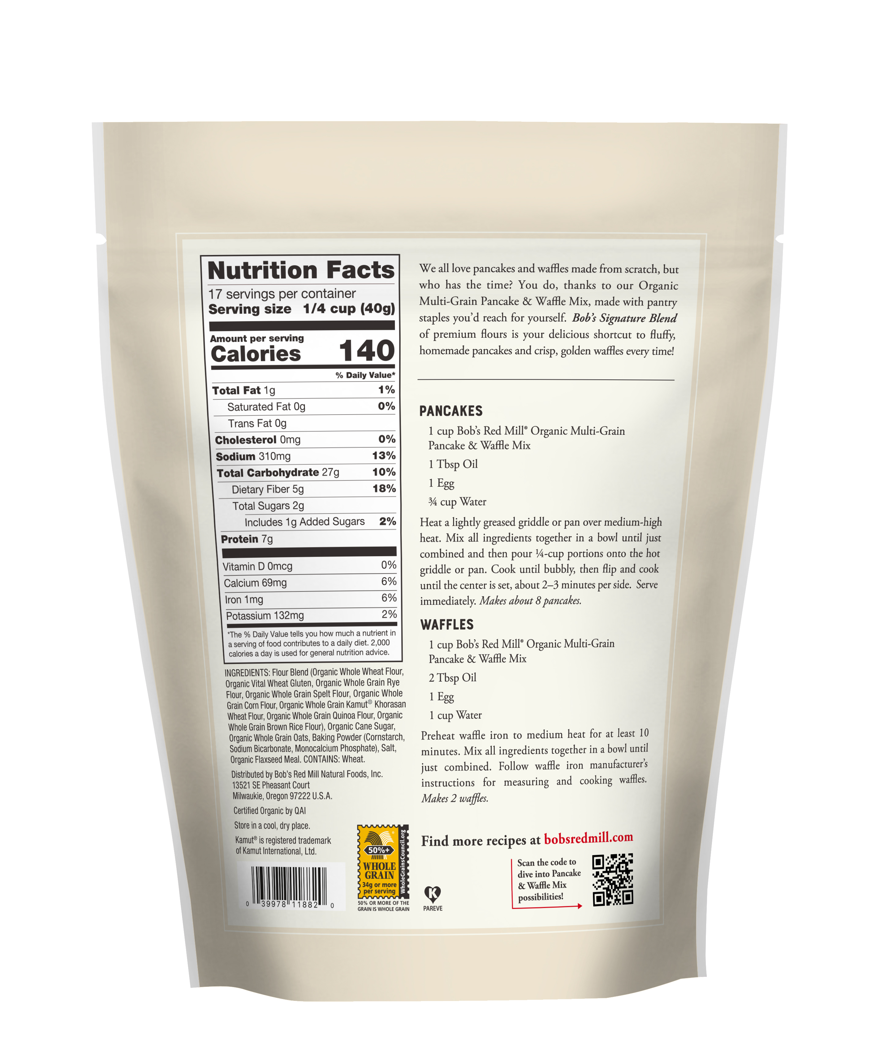 Multi Grain Pancake Mix Back