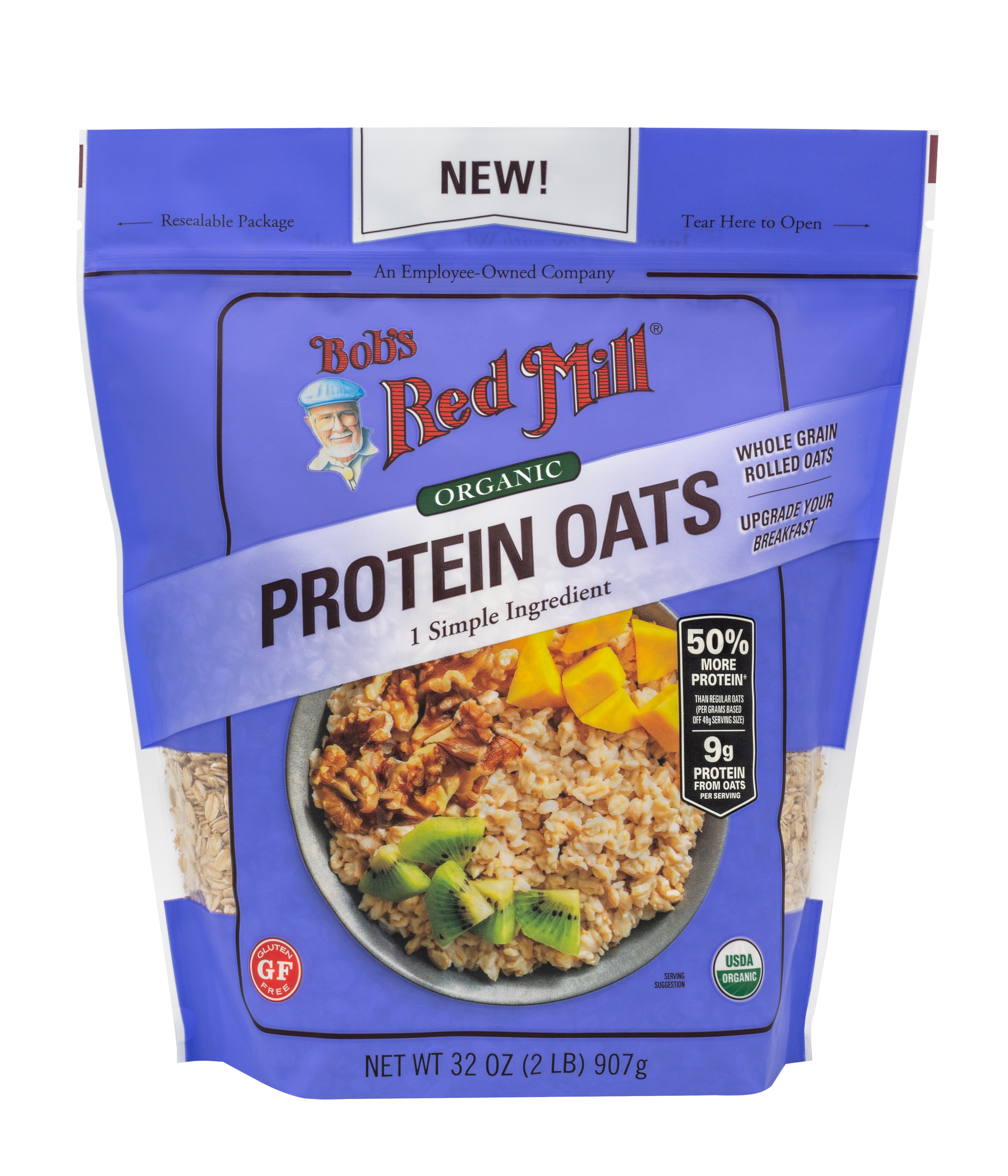 Protein Oats GF Organic - 32 oz Front