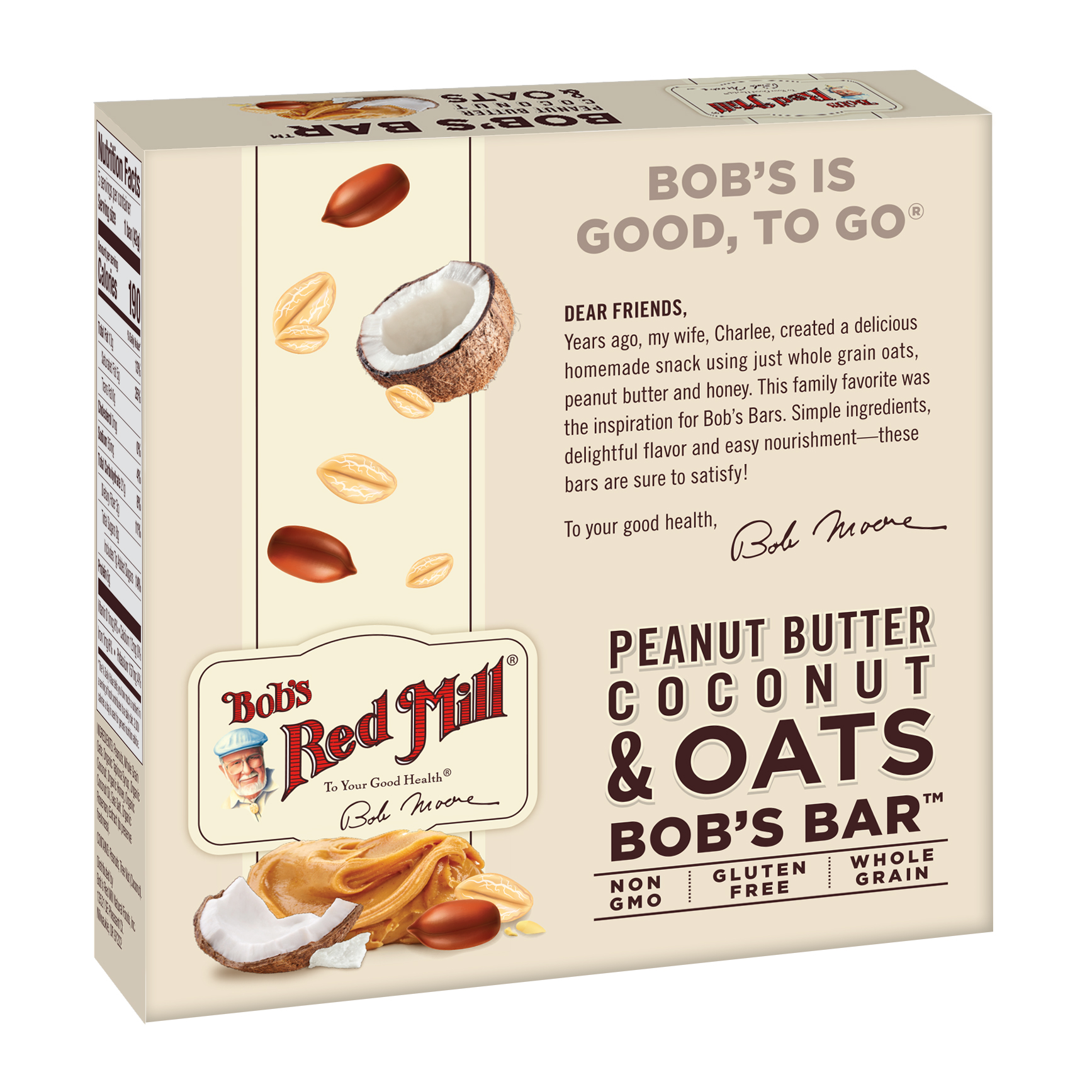 Peanut Butter Coconut Bar 5pk - Back