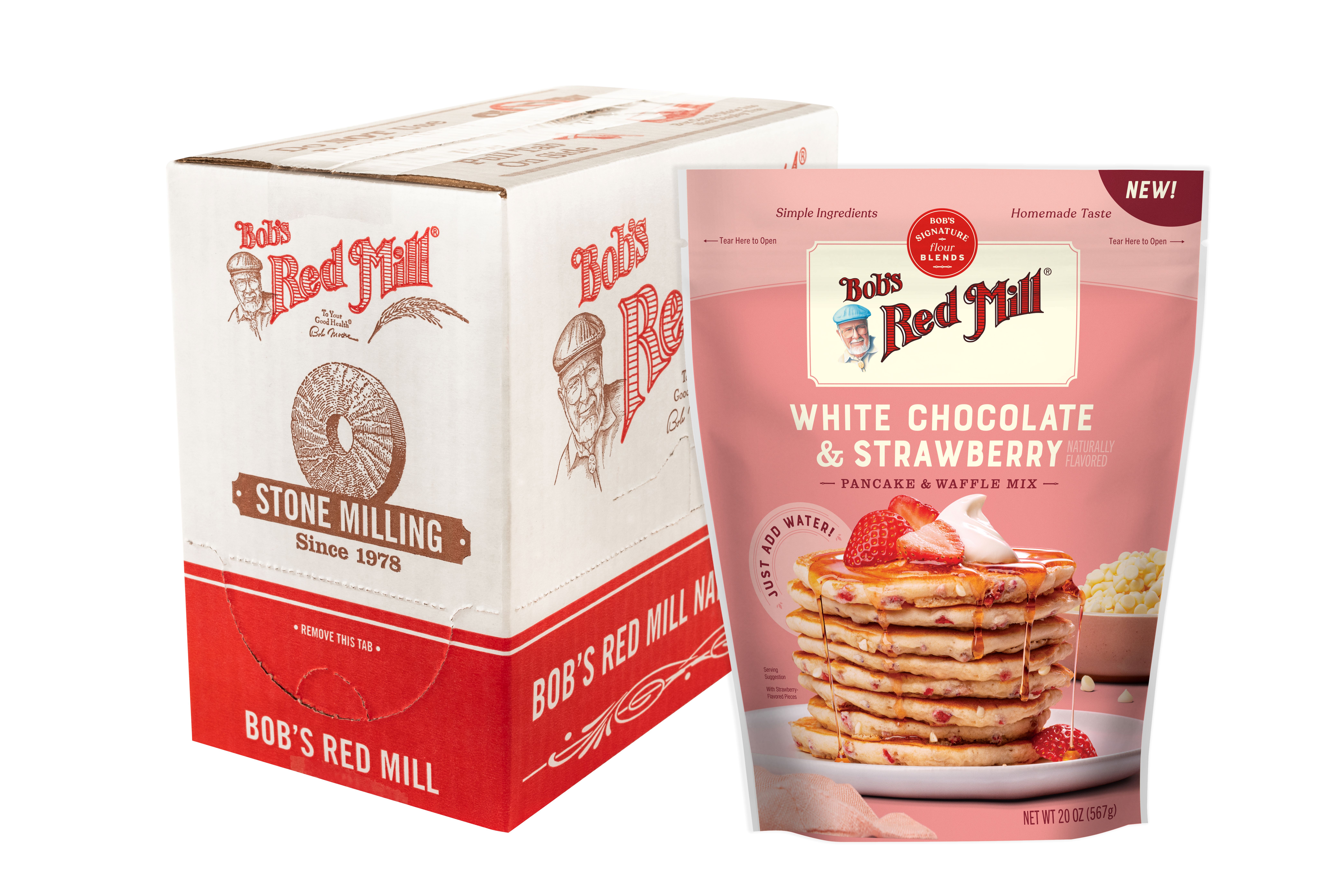 White Chocolate Chip Strawberry JAW Pancake Mix case
