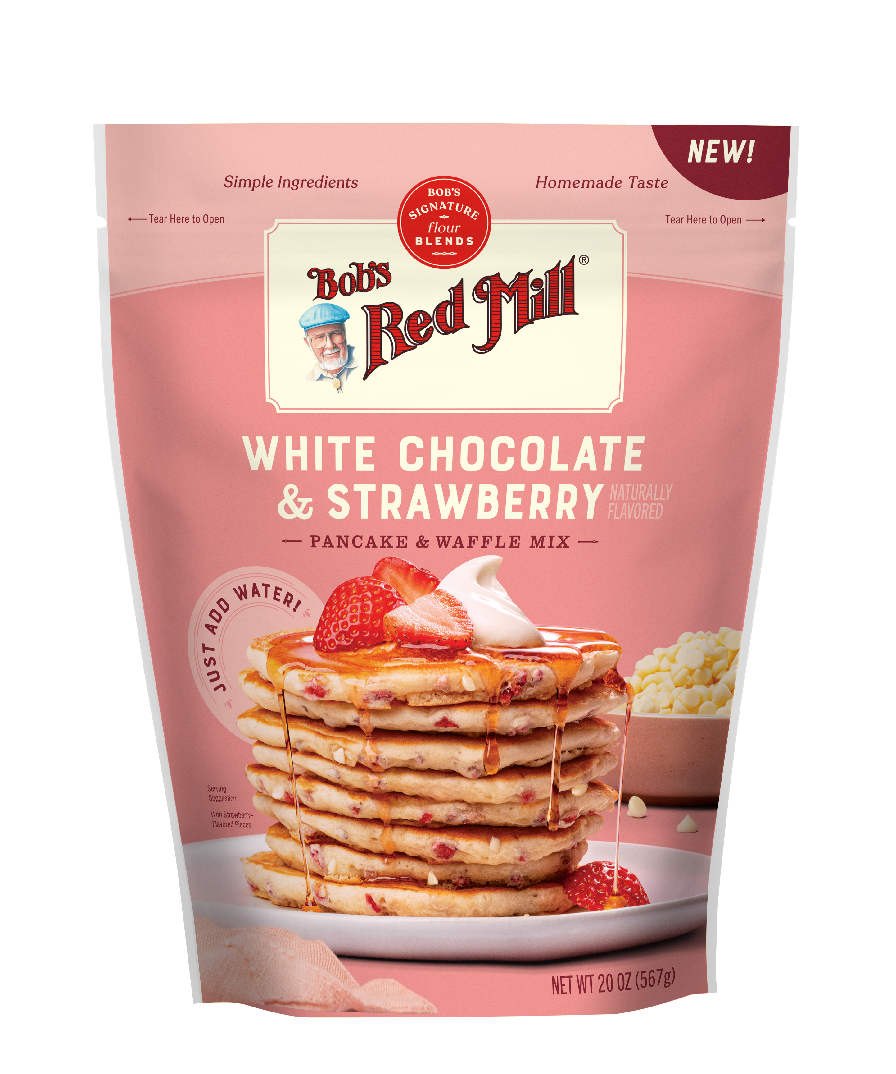 White Chocolate Strawberry JAW Pancake Mix front