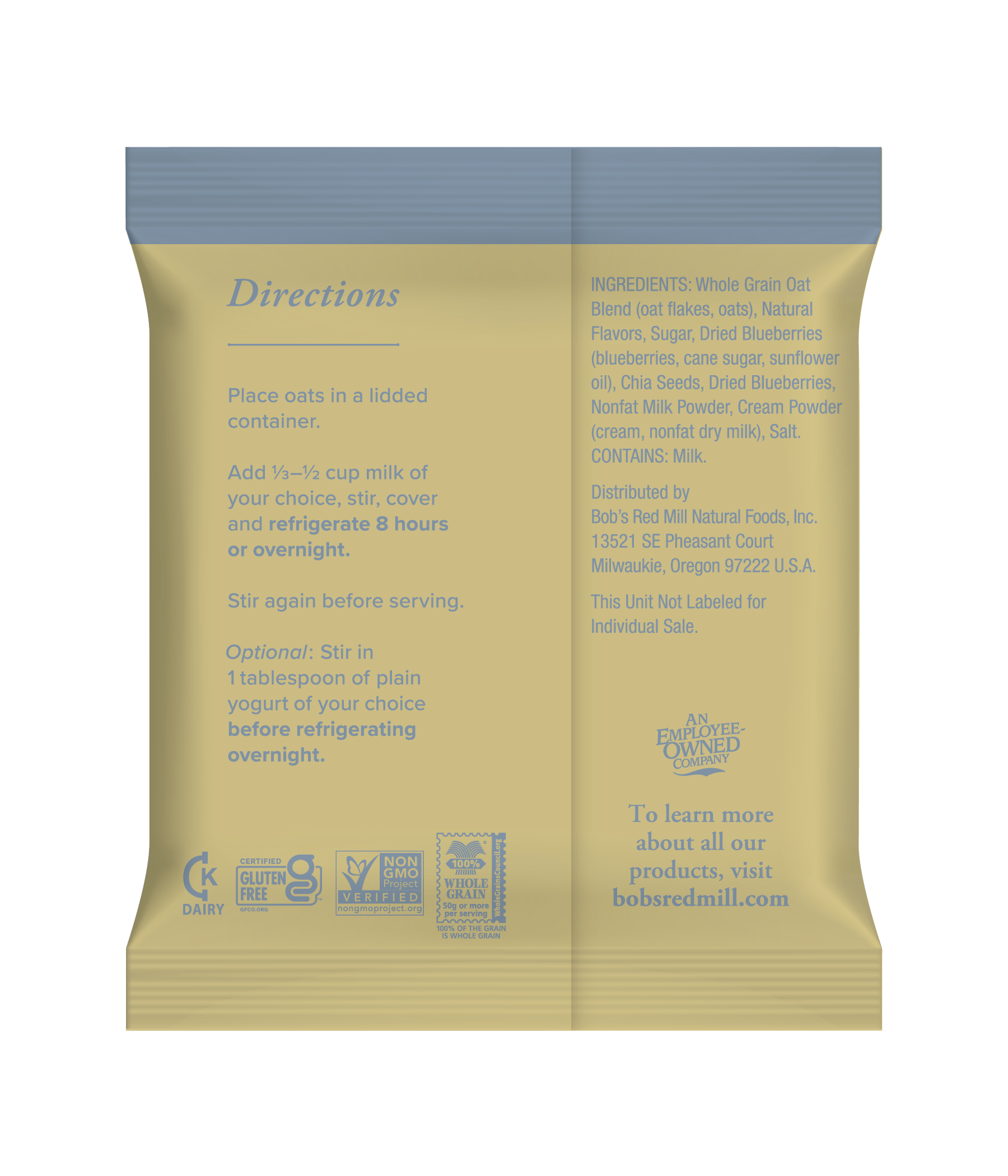 Overnight Protein Oats Blueberry Sachet Back