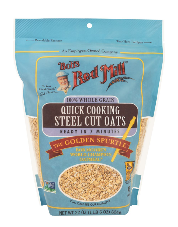 Oats Quick Cooking Steel Cut- front- 22oz