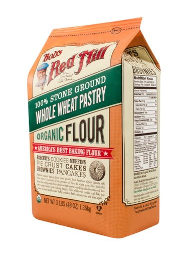 Org Whole wheat pastry flour - 48 oz - side