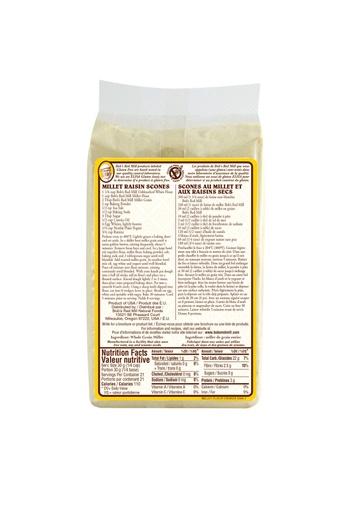 Millet flour - canadian - 652g - back