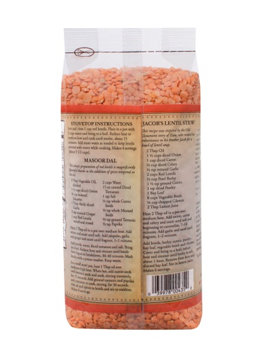 Beans red lentils - back
