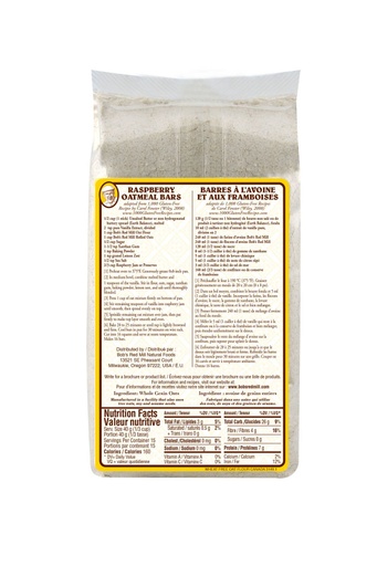 GF Oat flour - canadian - 623g- back