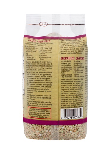 Organic Buckwheat groats raw - back