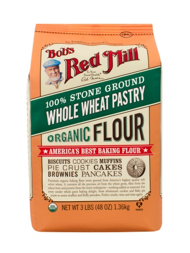 Org Whole wheat pastry flour - 48 oz - front