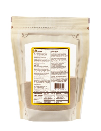 Psyllium fibre powder - canadian - back