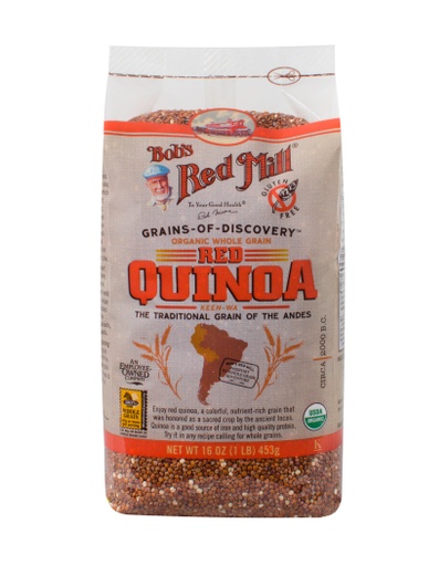 Organic Red quinoa grain - front