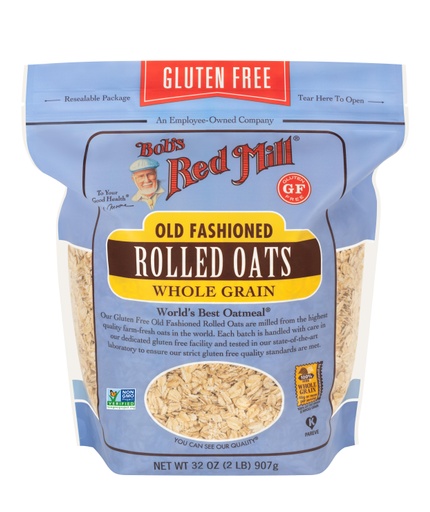 Gluten Free Regular Rolled Oats- front 32 oz
