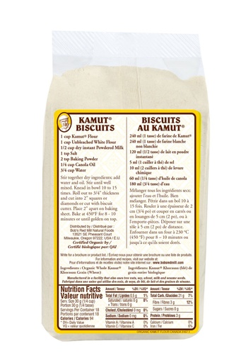 Og kamut flour - canadian - 566g - back