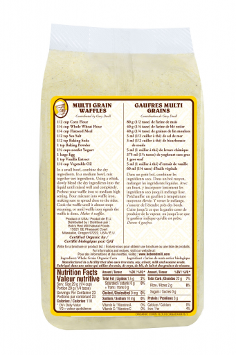 Organic Corn flour - 680g - canadian - back