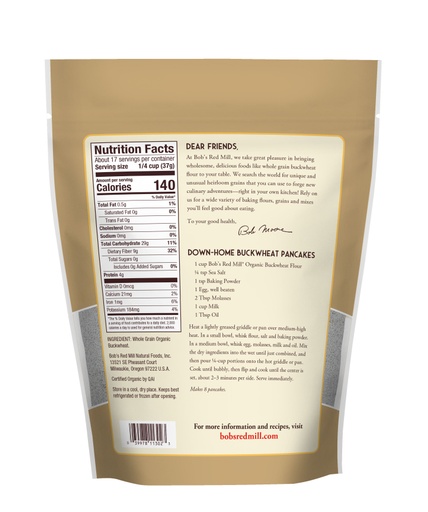 Organic Buckwheat Flour- back