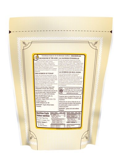 OG Golden flaxseed meal - canadian - 453g - back