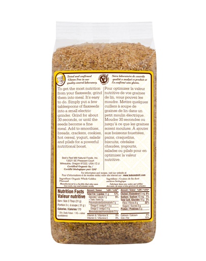 OG Golden flaxseed - canadian - 680g - back