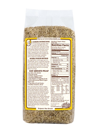 Organic Oats whole groats - back