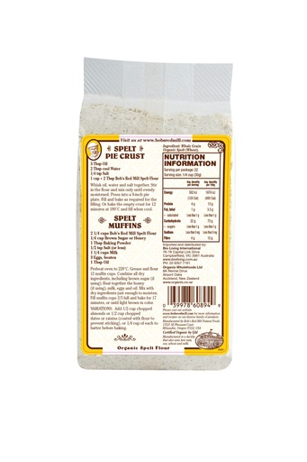 Og spelt flour - australia - back