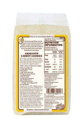 Og amaranth flour - australia - back