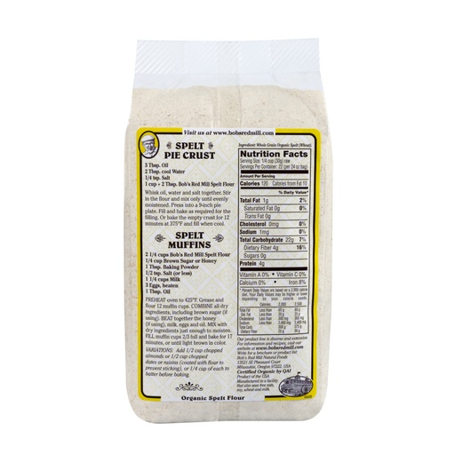 Organic Spelt flour - back