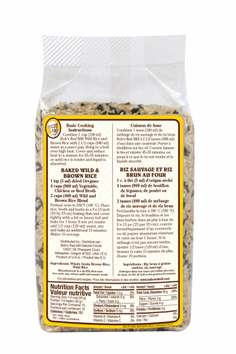 Wild and Brown rice - 765g - canadian - back