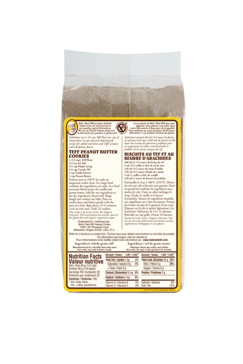 Gf teff flour - canadian - 680g - back