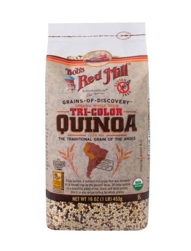 Organic Tricolor quinoa grain - front