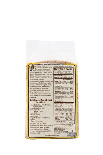Triticale cereal meal - back