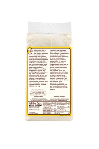 Light spelt flour - 623g - canadian - back