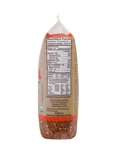 Organic Red quinoa grain - side