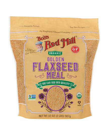 Organic Golden Flaxseed Meal- front 32 oz