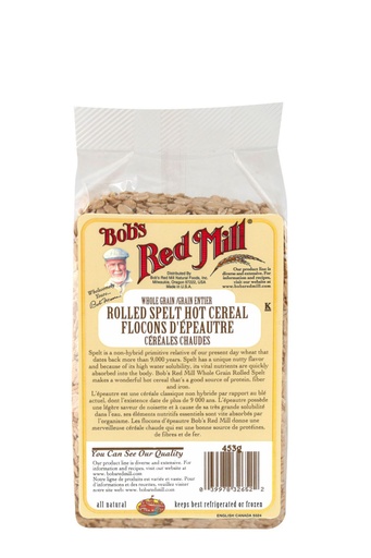 Rolled spelt flakes cereal - 453g - canadian - front