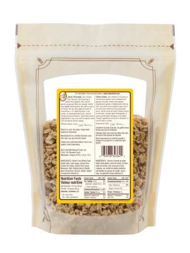 GF Honey Oat Granola - 340g - SUP - canadian - back