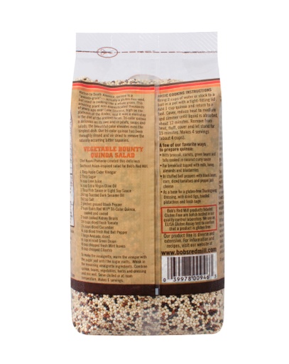 Organic Tricolor quinoa grain - back