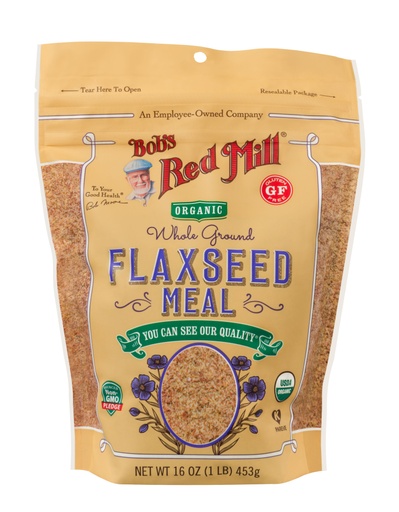 Organic Flaxseed Meal- front 16 oz